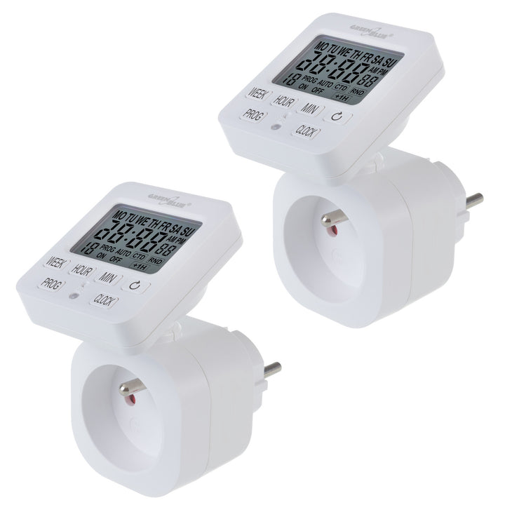 GreenBlue digitale schakelklok - schakelklok, max. belasting 16A, IP20, GB605 E, 2 stuks