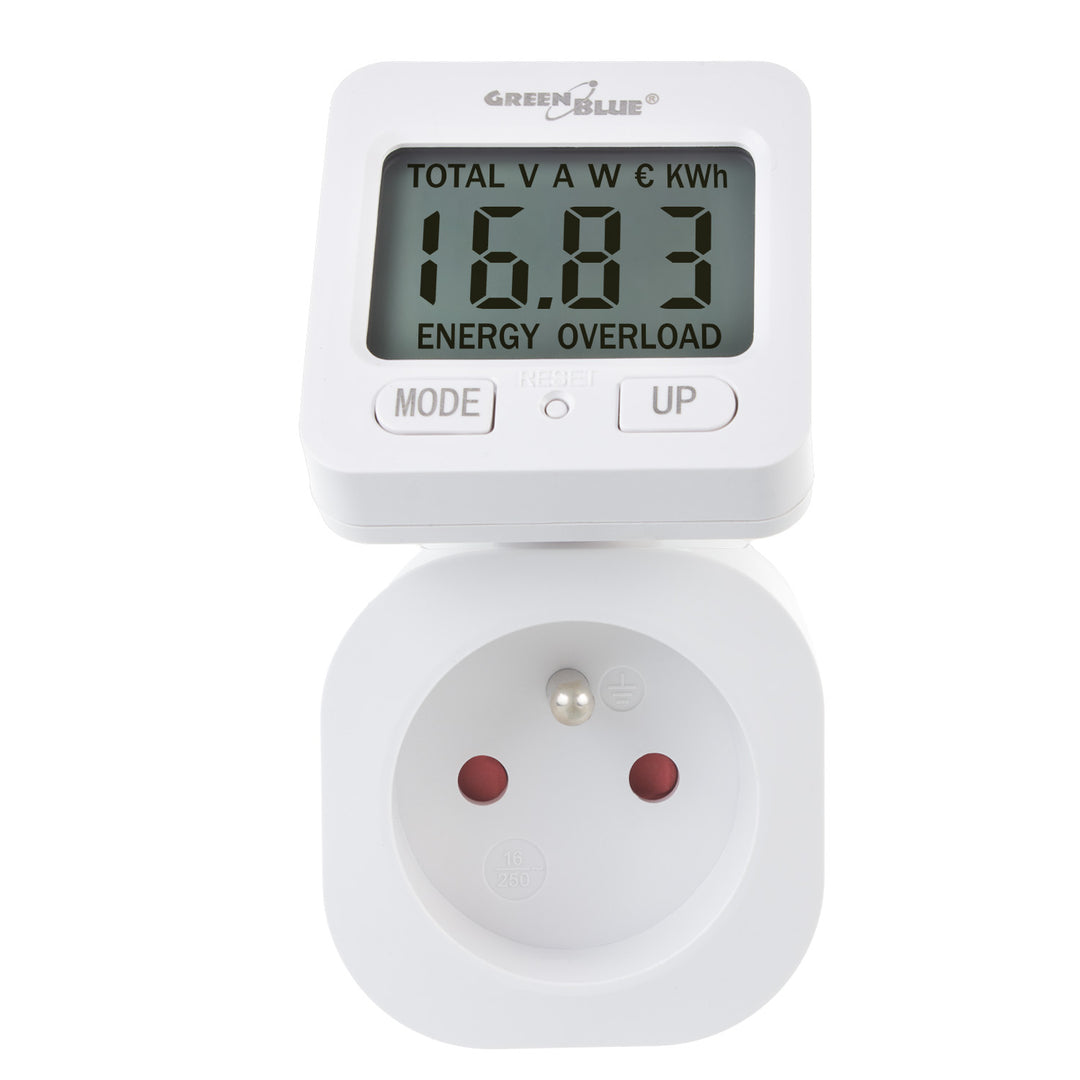 GreenBlue energiemeter, wattmeter, 16A, max. 3680W, subgeheugen, GB615 E, 2 stuks