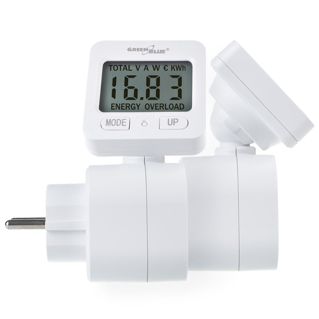 GreenBlue energiemeter, wattmeter, 16A, max. 3680W, subgeheugen, GB615 E, 2 stuks