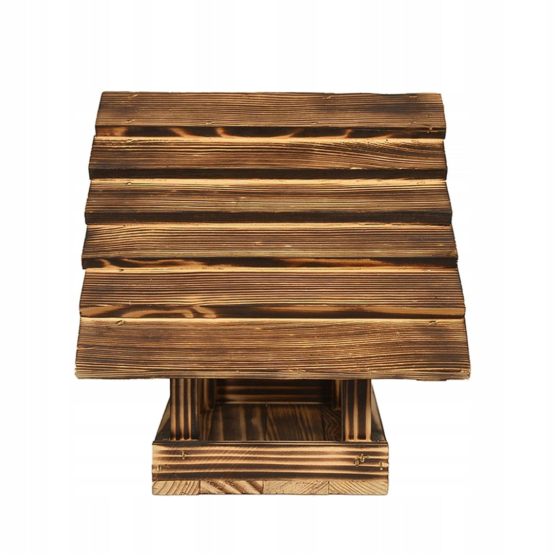 Houten bruin voederhuisje voor in de tuin XXL 30x25 cm