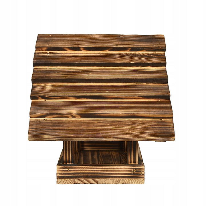 Houten bruin voederhuisje voor in de tuin XXL 30x25 cm