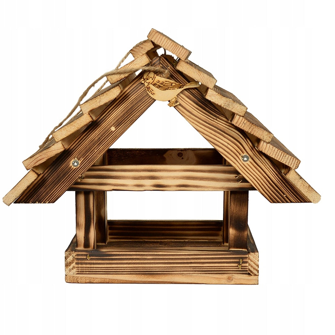 Houten bruin voederhuisje voor in de tuin XXL 30x25 cm