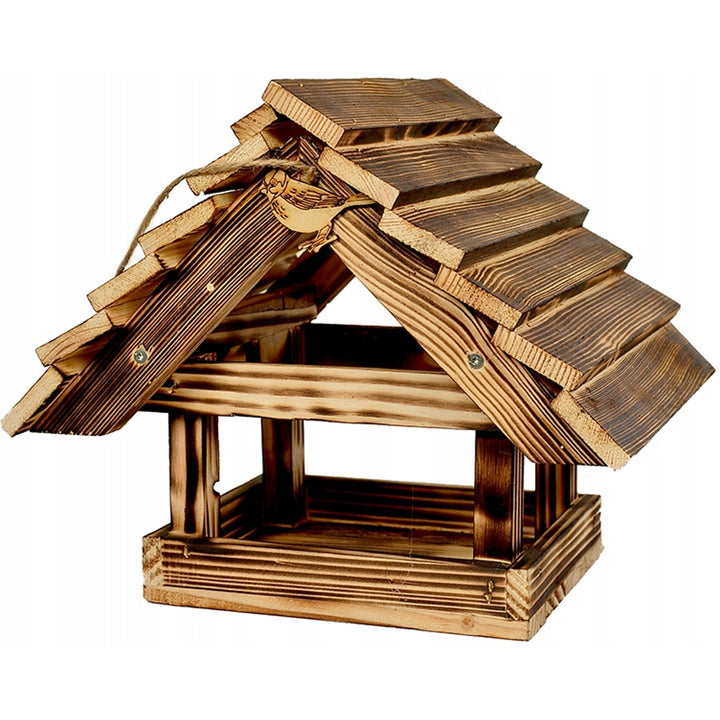 Houten bruin voederhuisje voor in de tuin XXL 30x25 cm