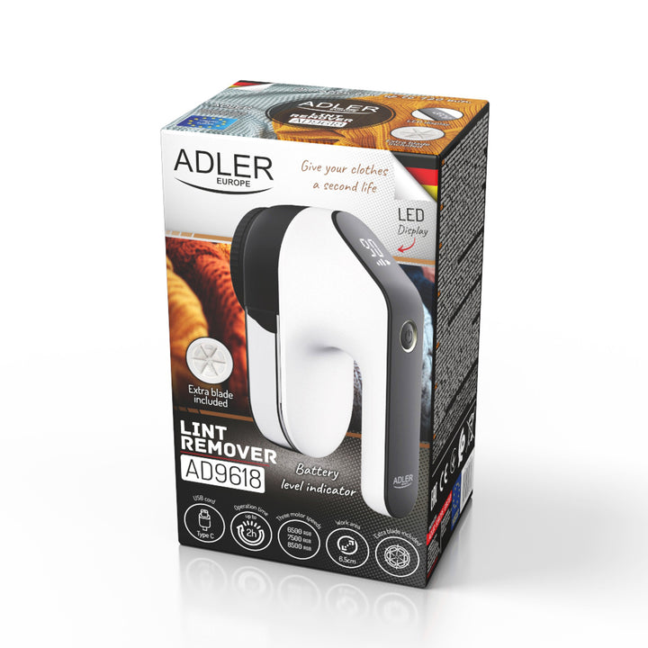 Adler scheerapparaat voor stoffen, LED-display, 3 snelheden, AD 9618