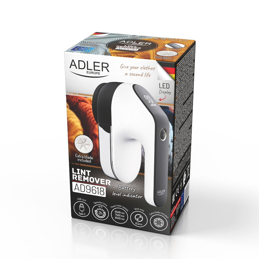 Adler scheerapparaat voor stoffen, LED-display, 3 snelheden, AD 9618