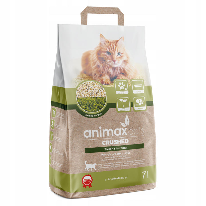 Klonterende strooisel, groene thee, geplet, 7 liter, Animax