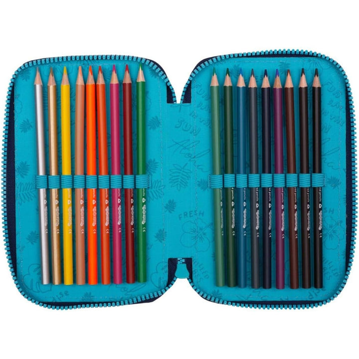 CoolPack pennenetui met drie compartimenten en accessoires JUMPER 3 STITCH