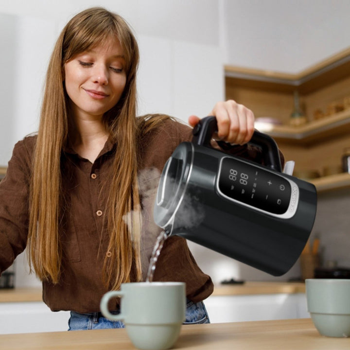 Air Essence LuminaTi Black MAX elektrische waterkoker met ontchlorings- en ontkalkingsfunctie, 2200W, inhoud 1,5L