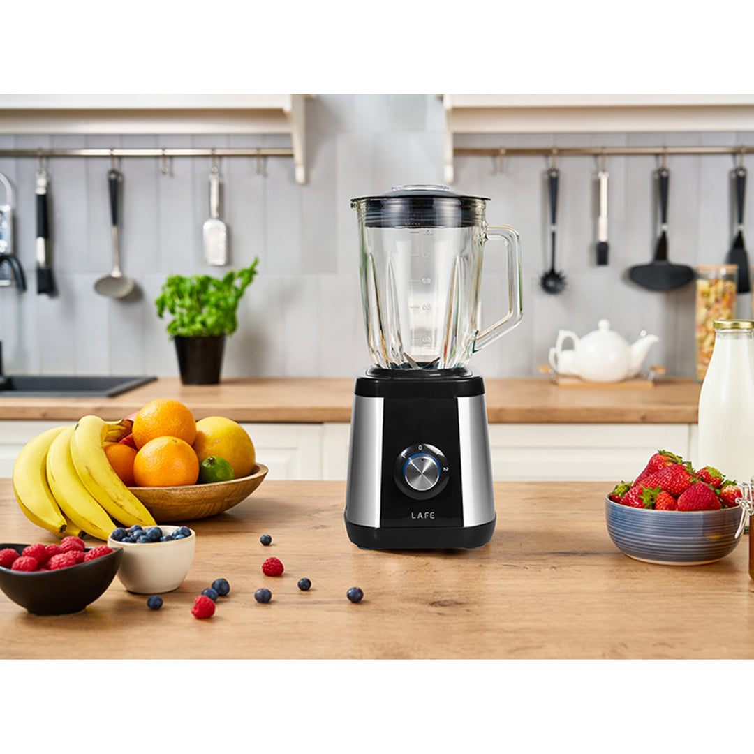 Lafe - Blender - Blender met glazen beker voor smoothies - Staafmixer - 2 snelheden - 600 W - Power Mix