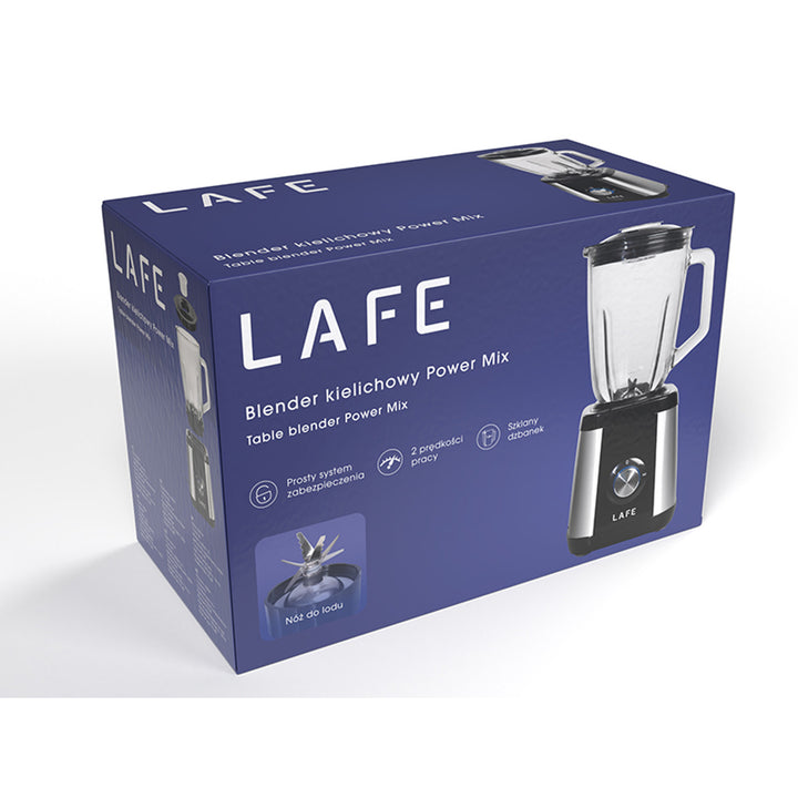 Lafe - Blender - Blender met glazen beker voor smoothies - Staafmixer - 2 snelheden - 600 W - Power Mix