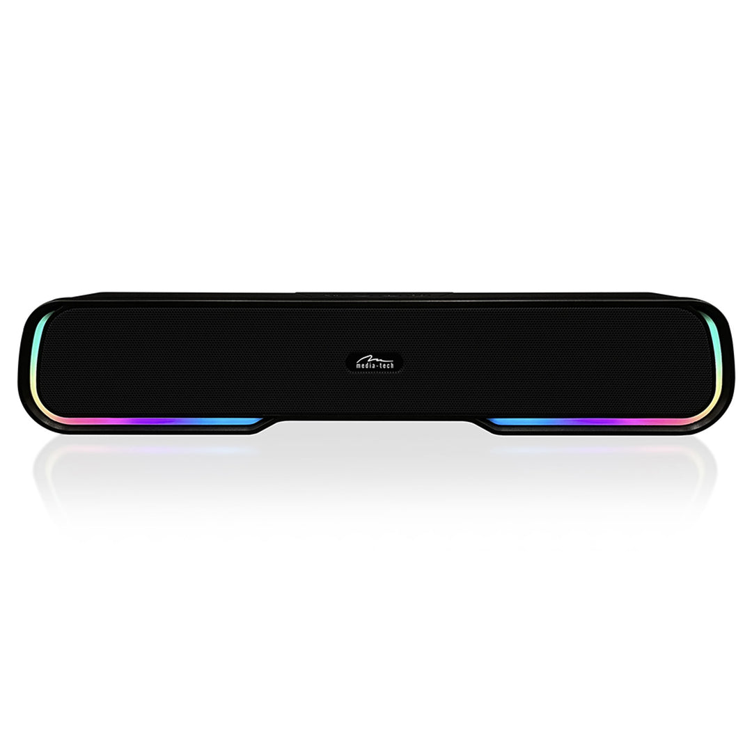 Draagbare Bluetooth-geluidsbalkluidspreker, meerkleurige RGB-achtergrondverlichting, RMS 10W, PMPO 450W, FM-radio, MP3. AUX, ingebouwde oplaadbare batterij, Media-Tech PHANTOM BT