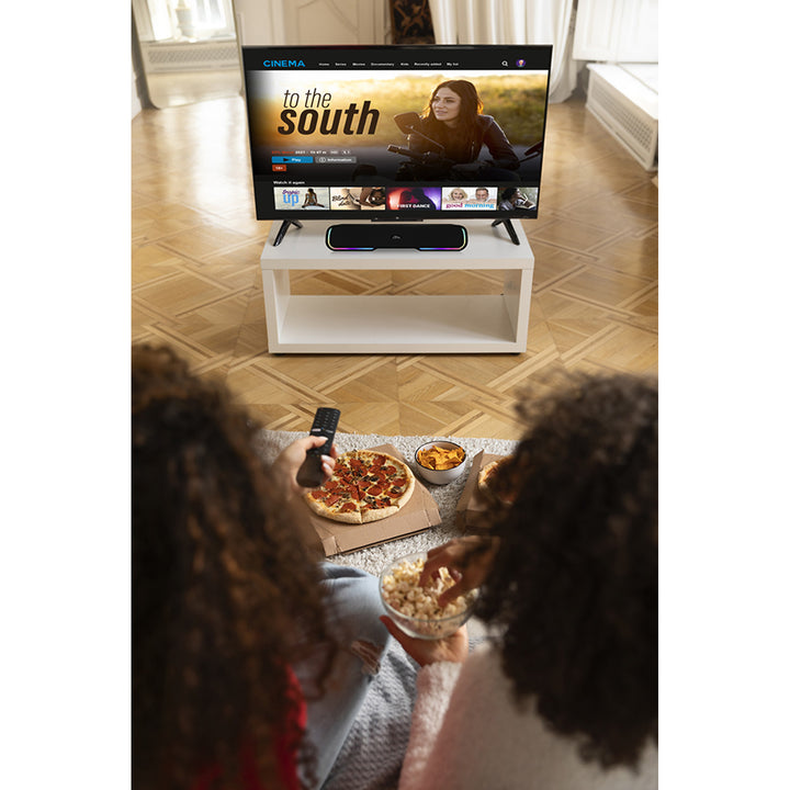 Draagbare Bluetooth-geluidsbalkluidspreker, meerkleurige RGB-achtergrondverlichting, RMS 10W, PMPO 450W, FM-radio, MP3. AUX, ingebouwde oplaadbare batterij, Media-Tech PHANTOM BT