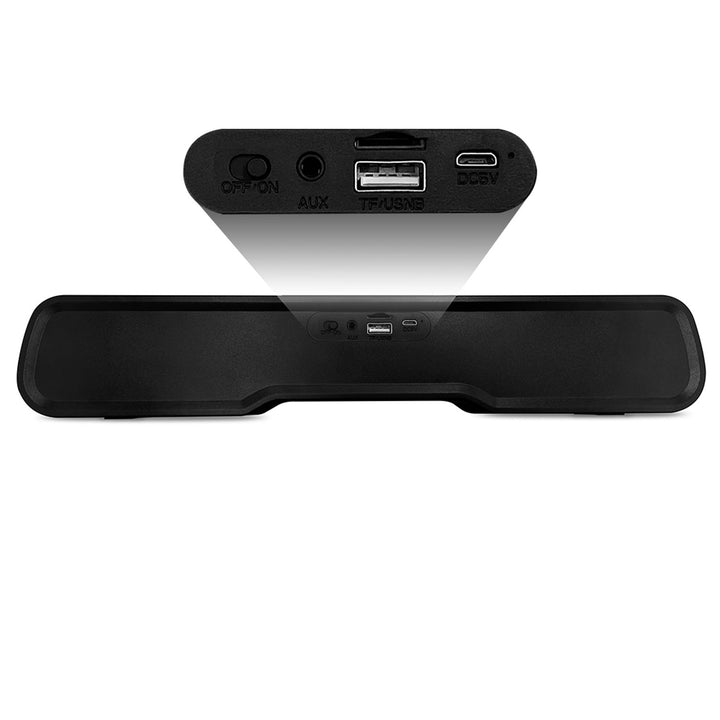 Draagbare Bluetooth-geluidsbalkluidspreker, meerkleurige RGB-achtergrondverlichting, RMS 10W, PMPO 450W, FM-radio, MP3. AUX, ingebouwde oplaadbare batterij, Media-Tech PHANTOM BT