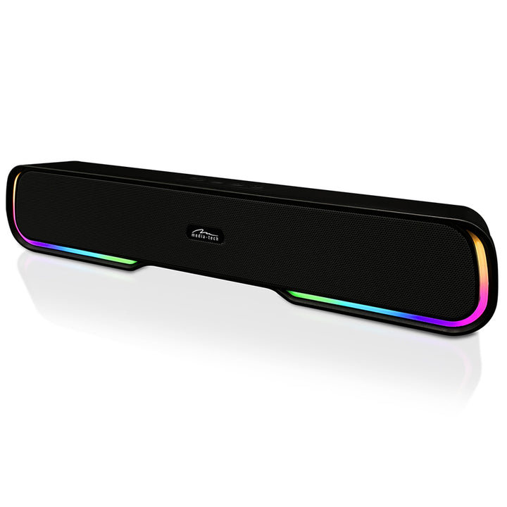 Draagbare Bluetooth-geluidsbalkluidspreker, meerkleurige RGB-achtergrondverlichting, RMS 10W, PMPO 450W, FM-radio, MP3. AUX, ingebouwde oplaadbare batterij, Media-Tech PHANTOM BT