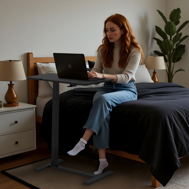 Maclean mobiele bureau-/laptopstandaard, hoogteverstelling 76-109 cm, max. 30 kg, MC-120B - Zwart