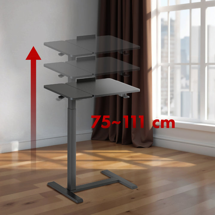 Maclean mobiele bureau-/laptopstandaard, hoogteverstelling 76-109 cm, max. 30 kg, MC-120B - Zwart