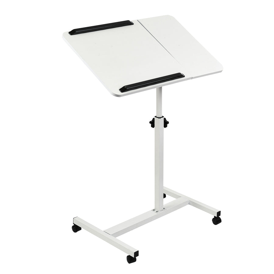 Verrijdbaar bureau/laptopstatief Maclean, wit, in hoogte verstelbaar 59-89cm, max. 30kg , MC-121 W