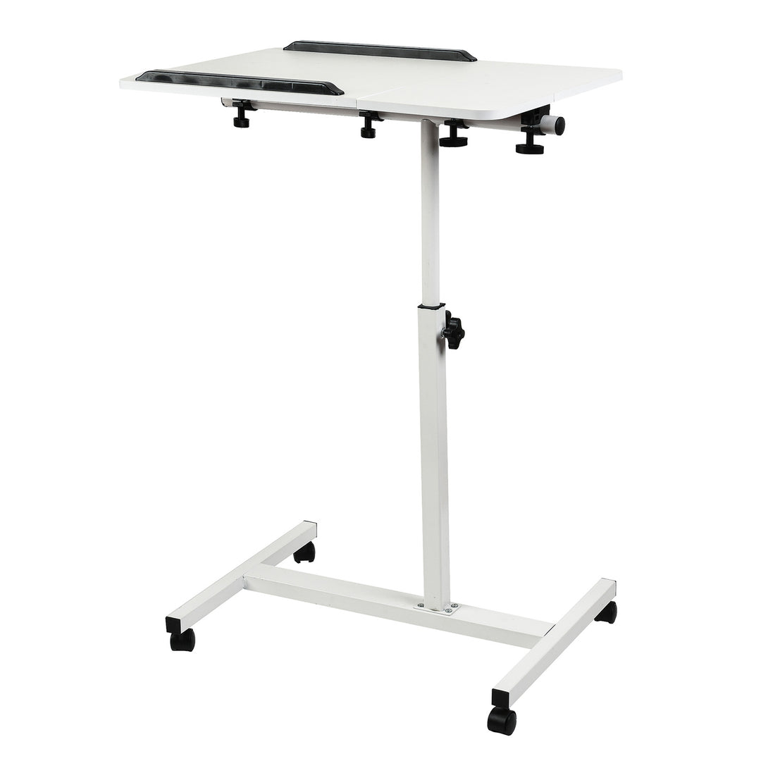 Verrijdbaar bureau/laptopstatief Maclean, wit, in hoogte verstelbaar 59-89cm, max. 30kg , MC-121 W