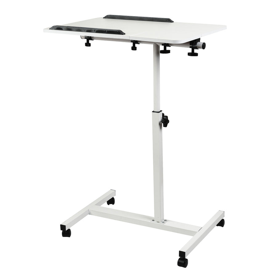 Verrijdbaar bureau/laptopstatief Maclean, wit, in hoogte verstelbaar 59-89cm, max. 30kg , MC-121 W