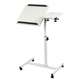 Verrijdbaar bureau/laptopstatief Maclean, wit, in hoogte verstelbaar 59-89cm, max. 30kg , MC-121 W