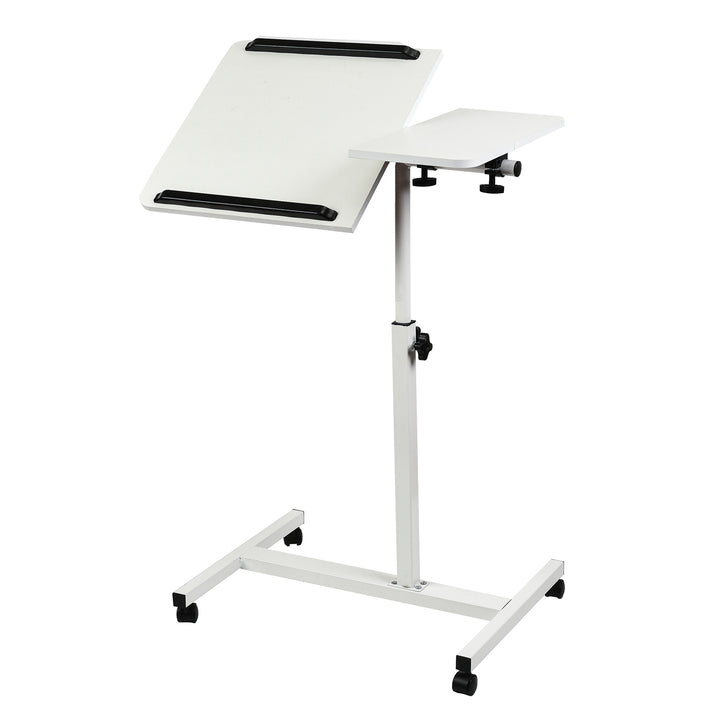 Verrijdbaar bureau/laptopstatief Maclean, wit, in hoogte verstelbaar 59-89cm, max. 30kg , MC-121 W