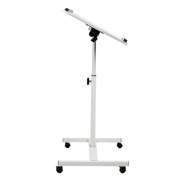 Verrijdbaar bureau/laptopstatief Maclean, wit, in hoogte verstelbaar 59-89cm, max. 30kg , MC-121 W
