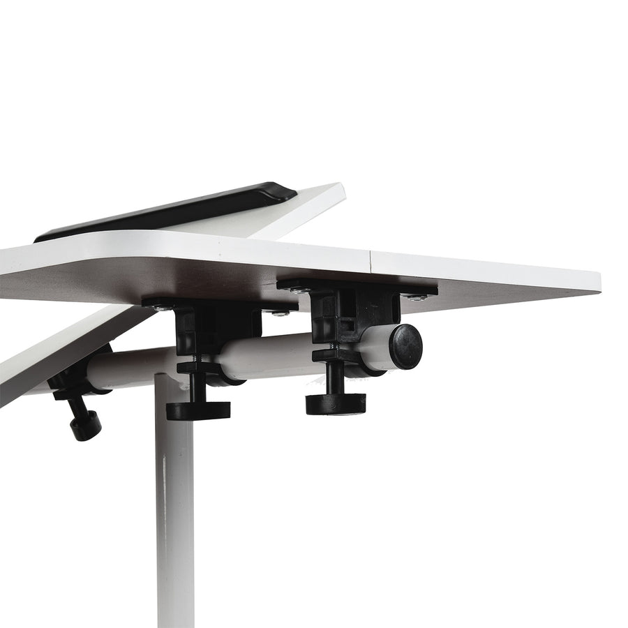 Verrijdbaar bureau/laptopstatief Maclean, wit, in hoogte verstelbaar 59-89cm, max. 30kg , MC-121 W