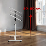 Verrijdbaar bureau/laptopstatief Maclean, wit, in hoogte verstelbaar 59-89cm, max. 30kg , MC-121 W