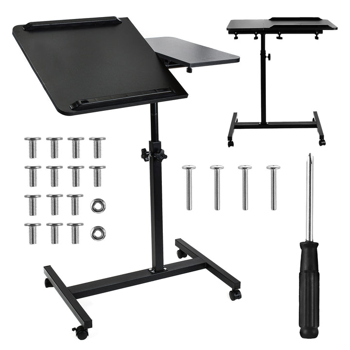 Verrijdbaar bureau/laptopstatief Maclean, wit, in hoogte verstelbaar 59-89cm, max. 30kg , MC-121 B