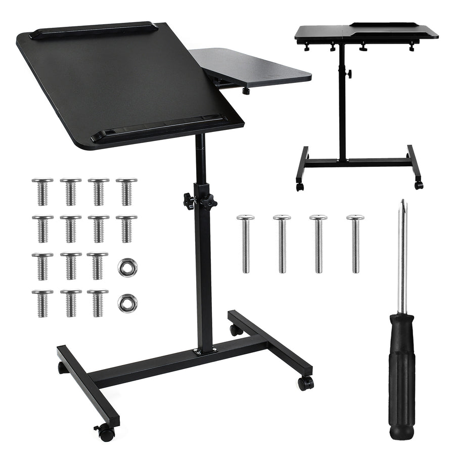 Verrijdbaar bureau/laptopstatief Maclean, zwart, in hoogte verstelbaar 59-89cm, max. 30kg , MC-121 B