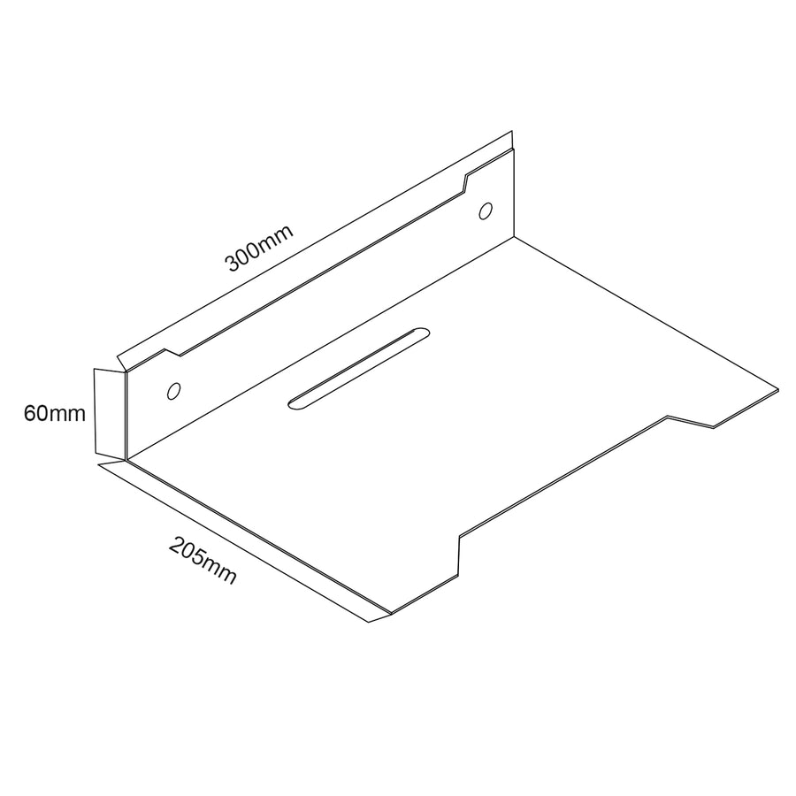Maclean decoderwandplank, enkel, max. 5kg, staal, MC-122