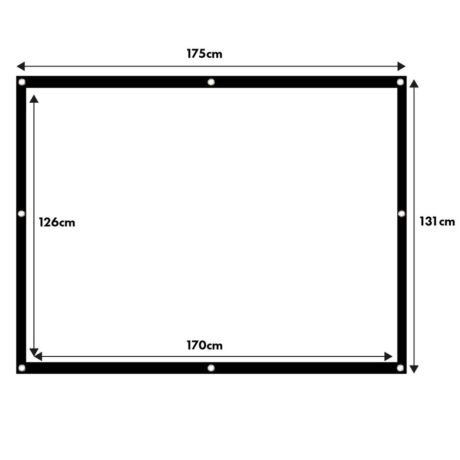 Maclean projectiescherm, 86", 175x131cm, 25mm 4:3 frame, spanhaken, MC-166