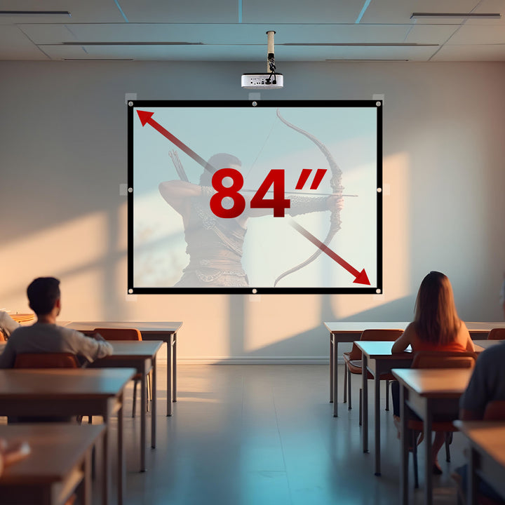 Maclean projectiescherm, 84", 175x131cm, 25mm 4:3 frame, spanhaken, MC-166