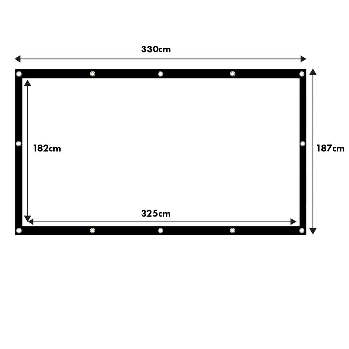 Maclean projectiescherm, 150", 330x187cm, 25mm kader 16:9, spanhaken, MC-167