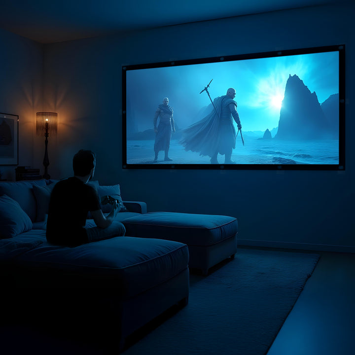 Maclean projectiescherm, 150", 330x187cm, 25mm kader 16:9, spanhaken, MC-167