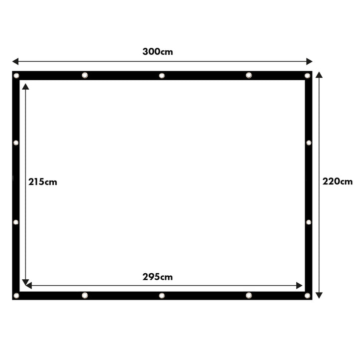 Maclean projectiescherm, 150", 300x220cm, 25mm kader 4:3, spanhaken, MC-168