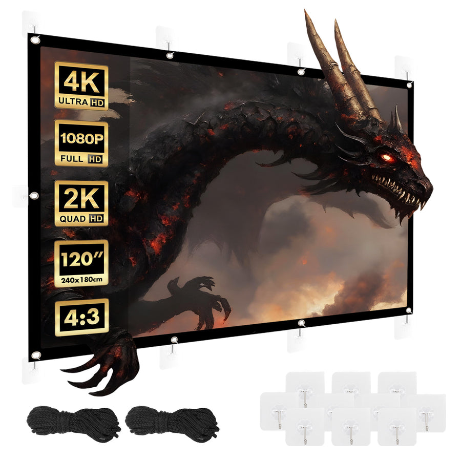 Maclean projectiescherm, 120", 240x180cm, 25mm 4:3 frame, spanhaken, MC-169