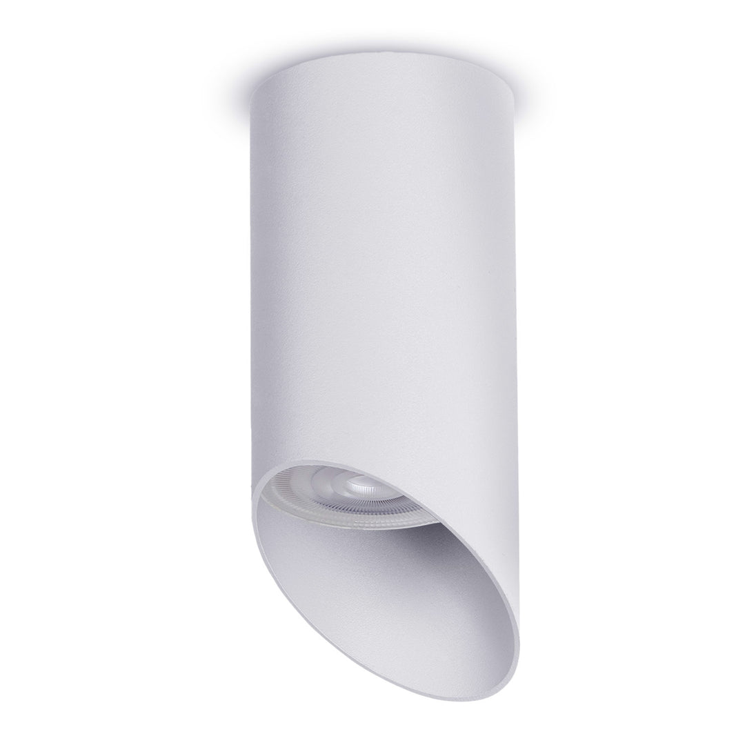 Maclean opbouwarmatuur/buis, spot, rond, aluminium, GU10, 55x130mm, wit, MCE360 W+LED lamp GU10 7W Maclean Energy MCE437 WW warm wit 3000K, 220-240V~, 50/60Hz, 490 lumen
