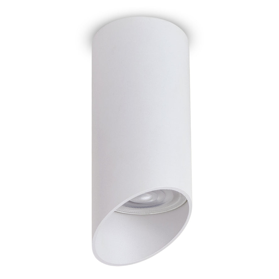 Maclean opbouwarmatuur/buis, spot, rond, aluminium, GU10, 55x130mm, wit, MCE360 W+LED lamp GU10 7W Maclean Energy MCE437 NW neutraal wit 4000K, 220-240V~, 50/60Hz, 490 lumen