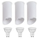 Maclean opbouw armatuur / buis, spot, rond, aluminium, GU10, 55x130mm, wit, MCE360 W 3st + LED lamp GU10 7W Maclean Energy MCE437 WW warm wit 3000K, 220-240V~, 50/60Hz, 3st