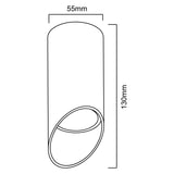 Maclean opbouwarmatuur/buis, spot, rond, aluminium, GU10, 55x130mm, zwart, MCE360 B+LED lamp GU10 7W Maclean Energy MCE437 NW neutraal wit 4000K, 220-240V~, 50/60Hz, 490lm
