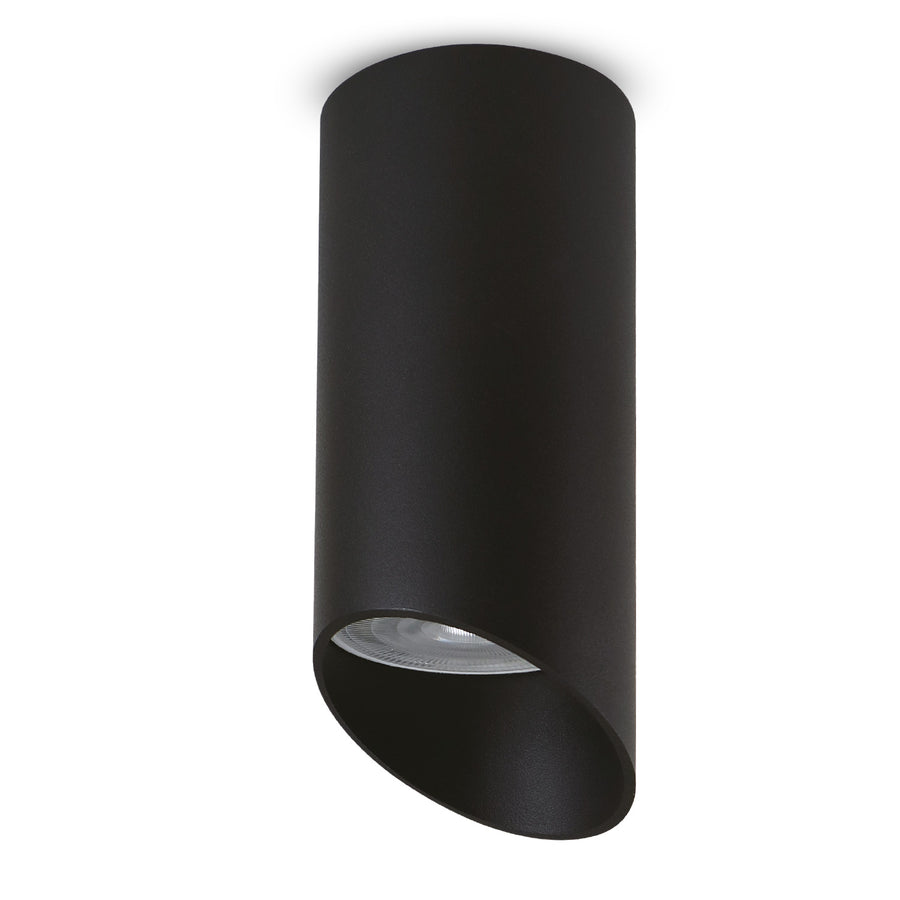 Maclean opbouwarmatuur/buis, spot, rond, aluminium, GU10, 55x130mm, kleur zwart, MCE360 B 3st + LED lamp GU10 7W Maclean Energy MCE437 NW neutraal wit 4000K, 220-240V~, 50/60Hz 3st