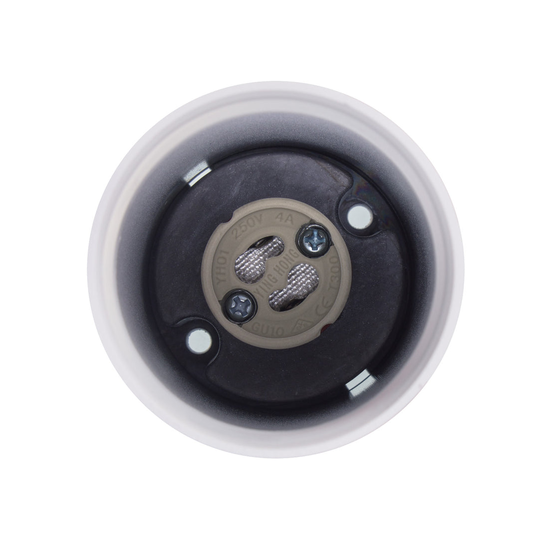 Maclean opbouwarmatuur/buis, spot, rond, aluminium, GU10, 55x130mm, wit, MCE361 W+LED lamp GU10 7W Maclean Energy MCE437 WW warm wit 3000K, 220-240V~, 50/60Hz, 490 lumen