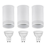 Maclean opbouw armatuur / buis, spot, rond, aluminium, GU10, 55x130mm, wit, MCE361 W 3st + LED lamp GU10 7W Maclean Energy MCE437 WW warm wit 3000K, 220-240V~, 50/60Hz 3st