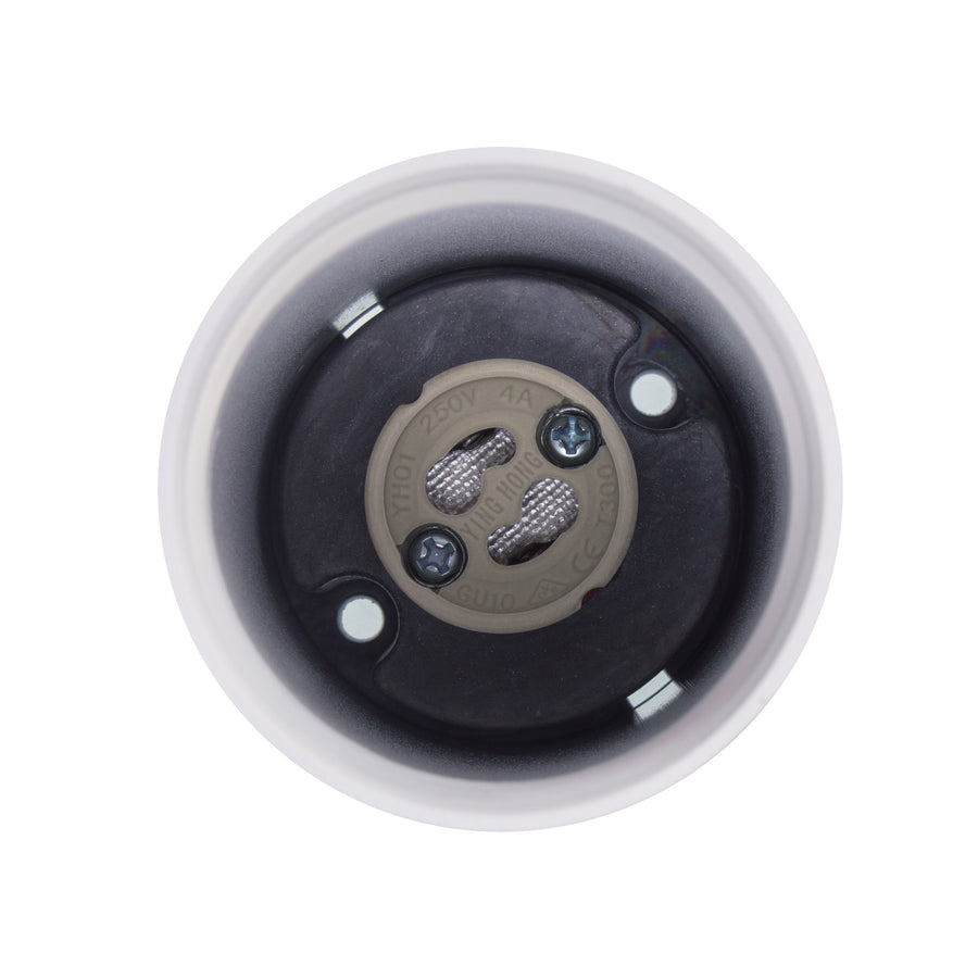 Maclean opbouwarmatuur/buis, spot, rond, aluminium, GU10, 55x130mm, wit, MCE361 W 3st+LED lamp GU10 7W Maclean Energy MCE437 NW neutraal wit 4000K, 220-240V~, 50/60Hz 3st