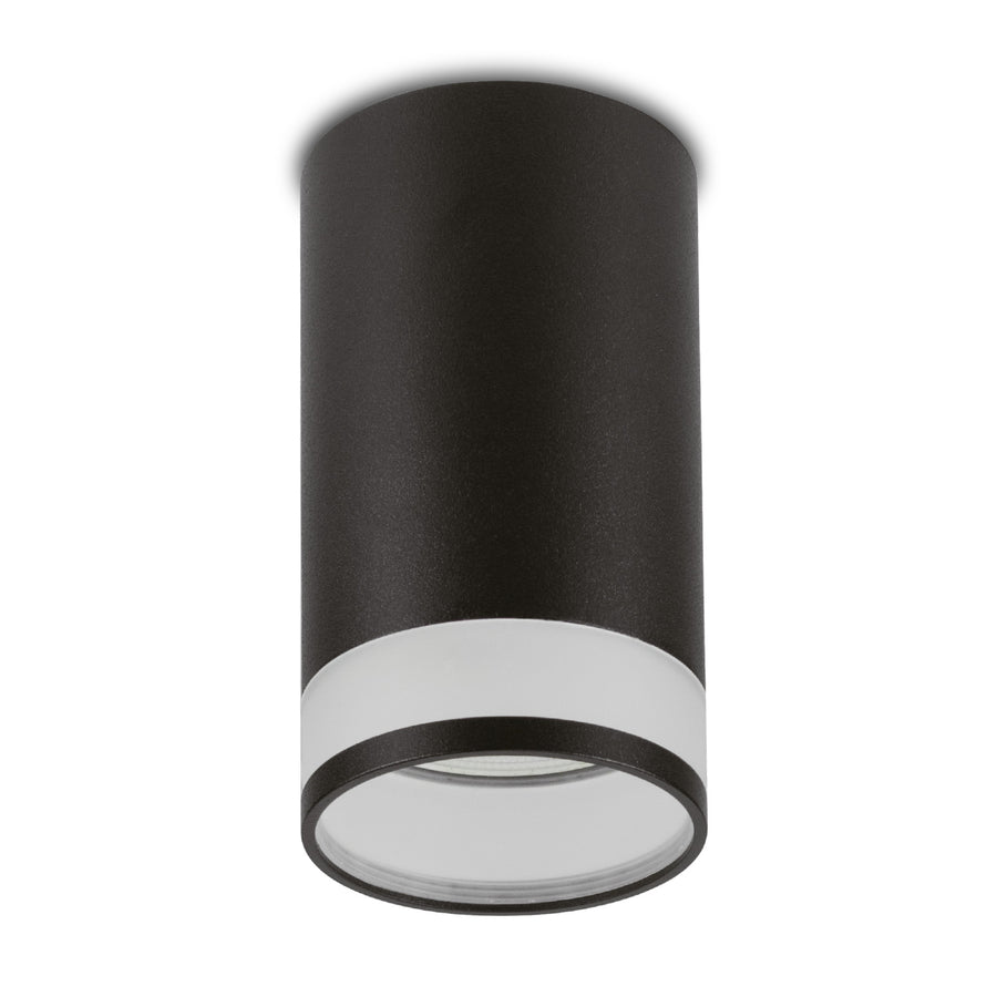 Maclean opbouwarmatuur/buis, spot, rond, aluminium, GU10, 55x130mm, zwart, MCE361 B + LED lamp GU10 7W Maclean Energy MCE437 WW warm wit 3000K, 220-240V~, 50/60Hz, 490 lm