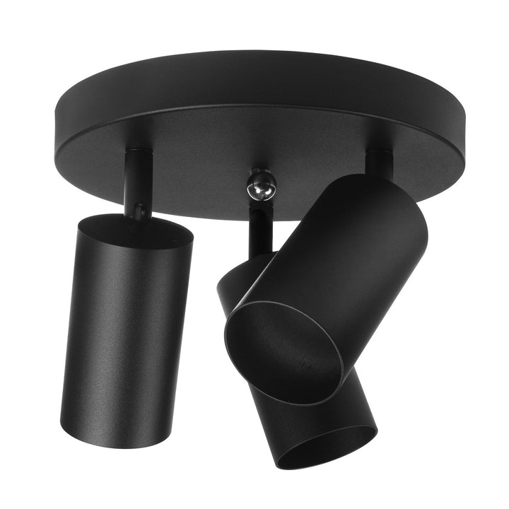 Maclean plafondlamp, spot, beweegbaar, aluminium, 3xGU10, 55x90mm, mat zwart, MCE362 B + LED lamp GU10 7W Maclean Energy MCE437 NW neutraal wit 4000K, 220-240V~, 50/60Hz 3st
