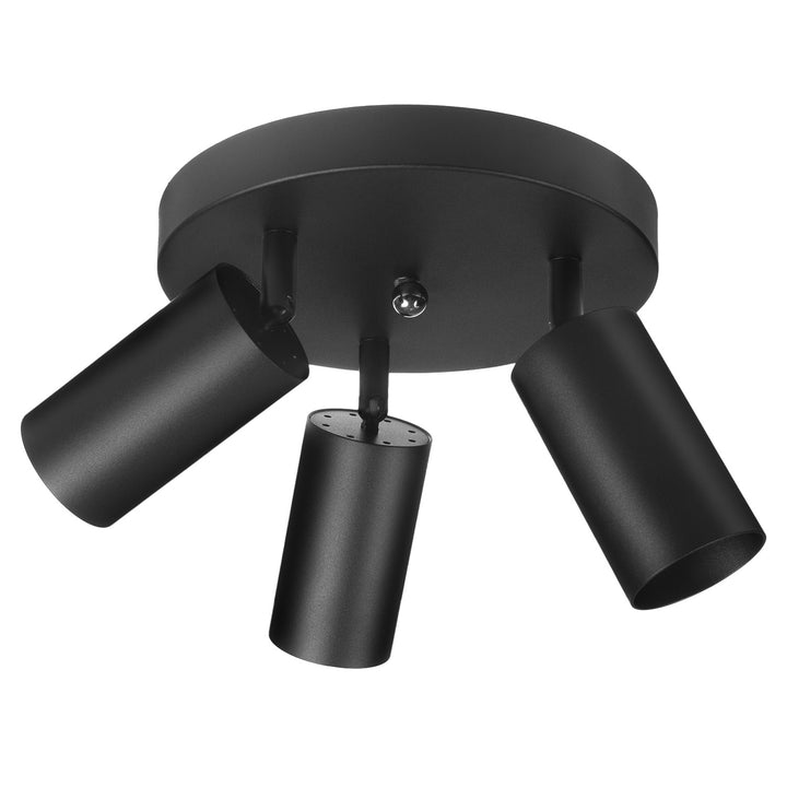 Maclean plafondlamp, spot, beweegbaar, aluminium, 3xGU10, 55x90mm, mat zwart, MCE362 B + LED lamp GU10 7W Maclean Energy MCE437 NW neutraal wit 4000K, 220-240V~, 50/60Hz 3st