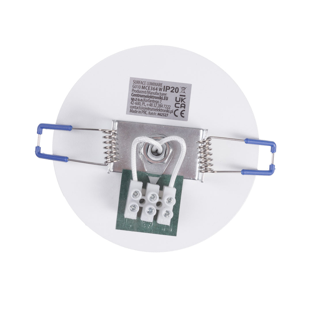 Maclean inbouw / buisarmatuur, spot, rond, aluminium, GU10, 55x130mm, wit, MCE364 W + LED lamp GU10 7W Maclean Energy MCE437 WW warm wit 3000K, 220-240V~, 50/60Hz, 490lm