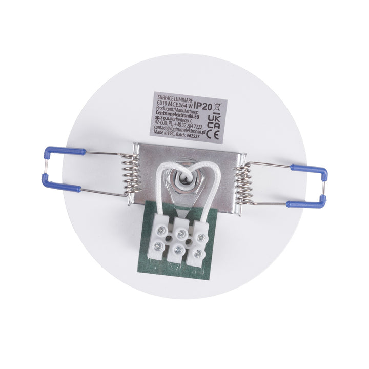 Maclean inbouw / buisarmatuur, spot, rond, aluminium, GU10, 55x130mm, wit, MCE364 W + LED lamp GU10 7W Maclean Energy MCE437 WW warm wit 3000K, 220-240V~, 50/60Hz, 490lm